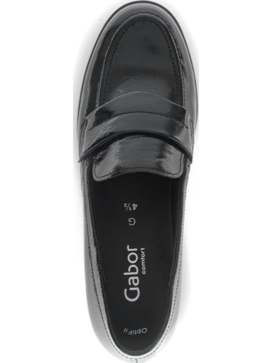 Leder Loafer Pumps Schwarze