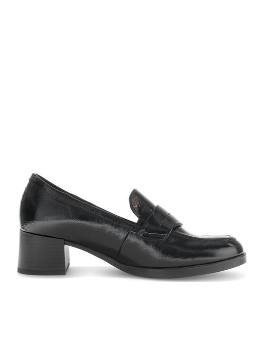 Leder Loafer Pumps Schwarze