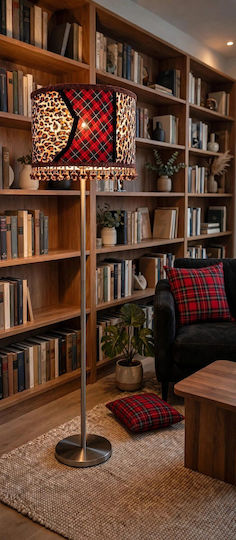 Animal Print Floor Lamp with E27 Lamp Bulb Base Animal Print Floor Lamp with E27 Lamp Bulb Base