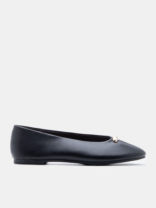 Women's Pointed Toe Ballerina Shoes In Black Colour