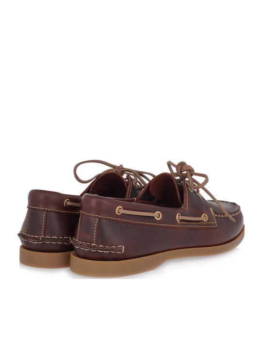 Δερμάτινα Ανδρικά Boat Shoes σε Καφέ Χρώμα