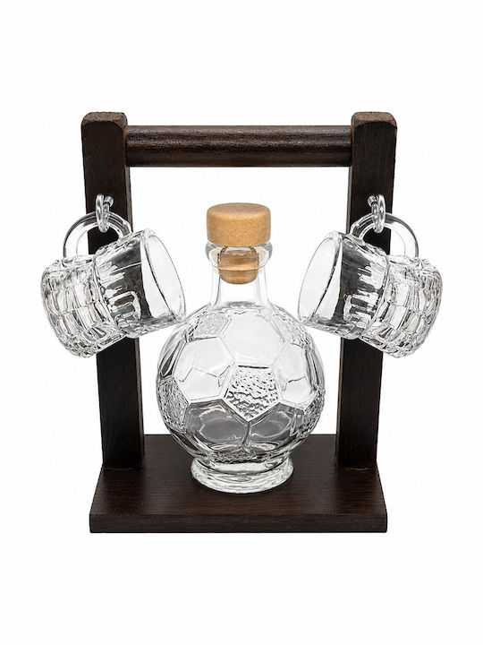 Velve Carafă de Servire din Sticlă cu Dop și Pahare Transparentă 200ml