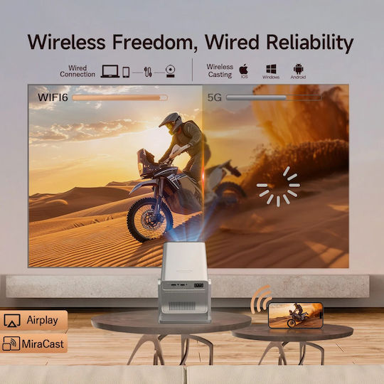 Magcubic Мини Проектор LCD Full HD Лампа LED с Wi-Fi и Вградени Говорители