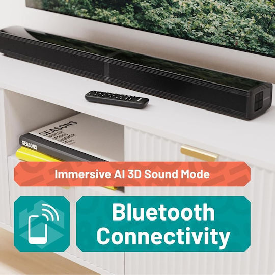 Majority SB80 Split Soundbar 2.2 με Τηλεχειριστήριο Μαύρο