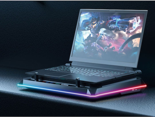 Conceptronic THYIA03B Cooling Pad for Laptop up to 19" with 1 Fan and Silver Lighting