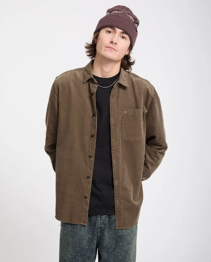 Beanie Unisex Mütze mit Rib Strick in Braun Farbe