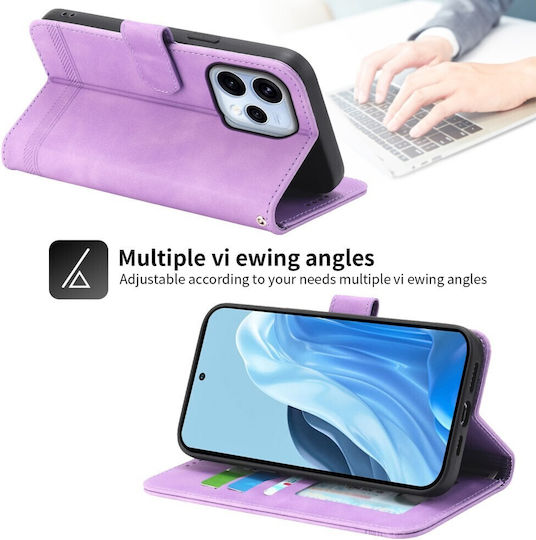 Dierfeng Θήκη Πορτοφόλι Purple Oppo Reno15 5g