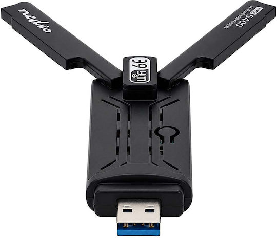 Nedis Wi-fi 6e Ax5400 Dongle Usb 3.0 Conexiune 2 Antene Tri-band Negre