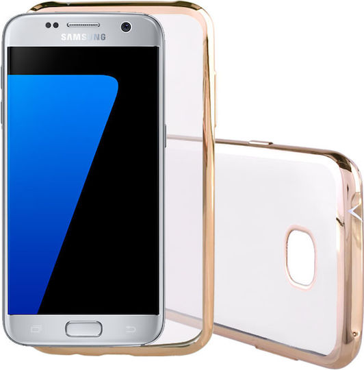 Volte-Tel Faceplate Electroplating Back Cover Silicone Gold (Galaxy S7 Edge)