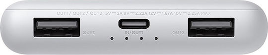 Xiaomi Lite Baterie Externă 10000mAh 22.5W cu 2 Porturi USB-A și Port USB-C Power Delivery / Încărcare Rapidă Albă