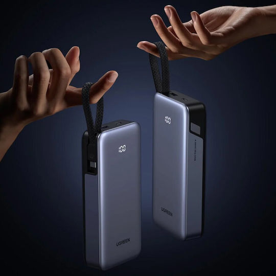 Ugreen PB536 Външна Батерия 20000mAh 45W с USB-A Порт и USB-C Порт Power Delivery / Quick Charge / PPS Сива
