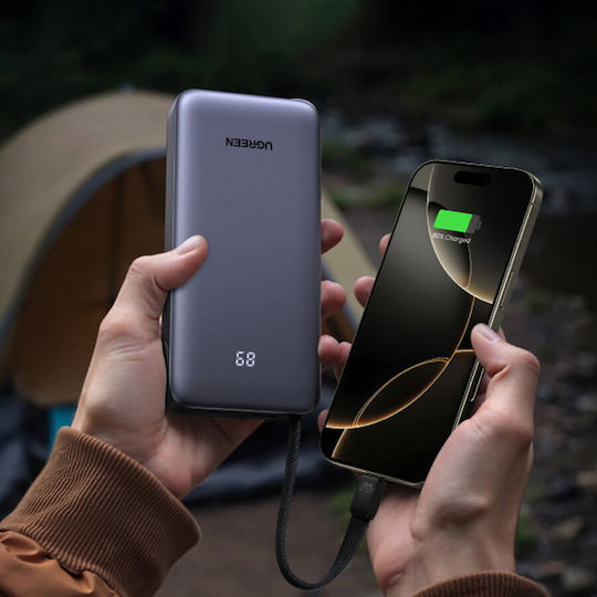 Ugreen PB536 Външна Батерия 20000mAh 45W с USB-A Порт и USB-C Порт Power Delivery / Quick Charge / PPS Сива