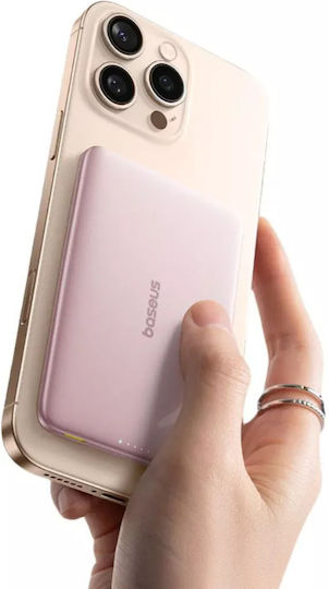 Baseus PicoGo AM41 MagSafe Power Bank 5000mAh 20W cu Port USB-C Roz