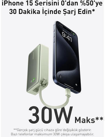 Anker Nano 545 Power Bank 10000mAh 30W με Θύρα USB-A και Θύρα USB-C Power Delivery / Quick Charge Πράσινο