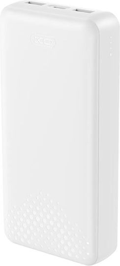 XO PB313 Външна батерия 20000mAh 10W с 2 USB-A изходни порта и USB-C порт Бяла