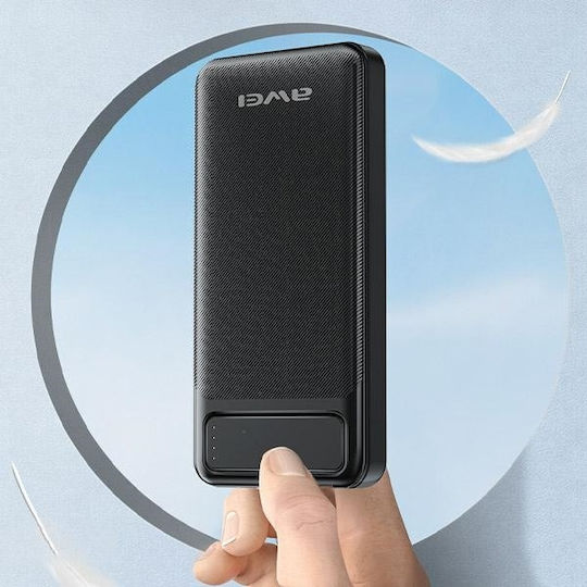 Awei P5K Power Bank 10000mAh mit 2 USB-A Anschlüssen Schwarz