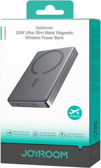 Joyroom JR-PBM08 Pro MagSafe Power Bank 10000mAh 22.5W mit 2 USB-C Ausgangsanschlüsse Grau