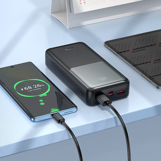 Hoco J136A Power Bank 20000mAh 22.5W mit 2 USB-A Ausgangsanschlüsse und USB-C Ausgangsanschlüsse Power Delivery / Schnellladung Schwarz