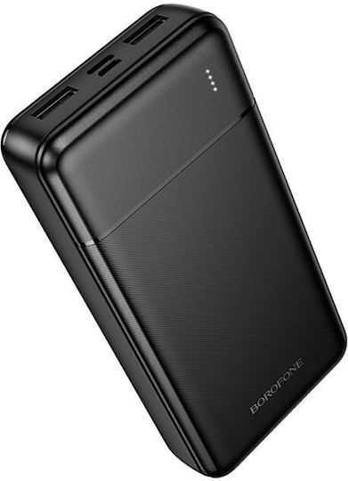 Borofone BJ88A Power Bank 20000mAh mit 2 USB-A Ausgangsanschlüsse und USB-C Ausgangsanschluss Schwarz