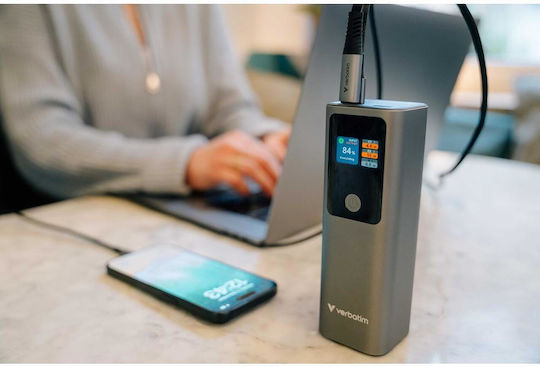 Verbatim Charge 'n' Go Power Bank 27000mAh 140W mit 2 USB-C Ausgangsanschlüsse Power Delivery Quick Charge PPS Grau