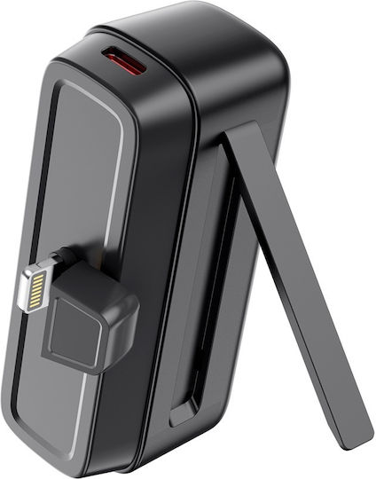 XO PR244 Lightning Power Bank 5000mAh 20W με Θύρα USB-C Quick Charge Μαύρο