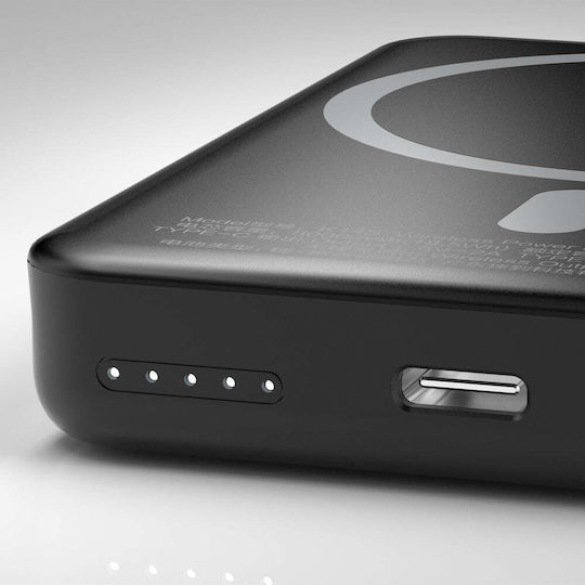 Dudao K14S MagSafe Power Bank 5000mAh 10W с USB-C порт Черен