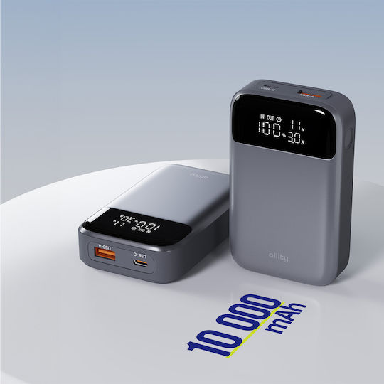 Allity APB-200 Baterie Externă 10000mAh 33W Power Delivery Încărcare Rapidă Gri