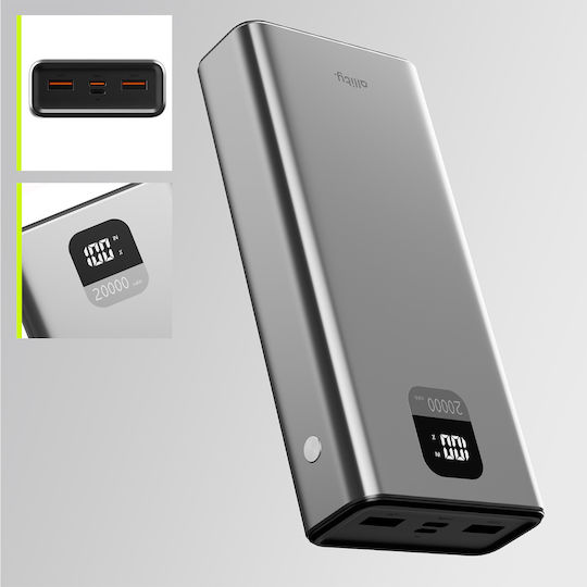Allity APB-100 Power Bank 20000mAh 22.5W with 2 USB-A Output Ports and 2 USB-C Output Ports Grey