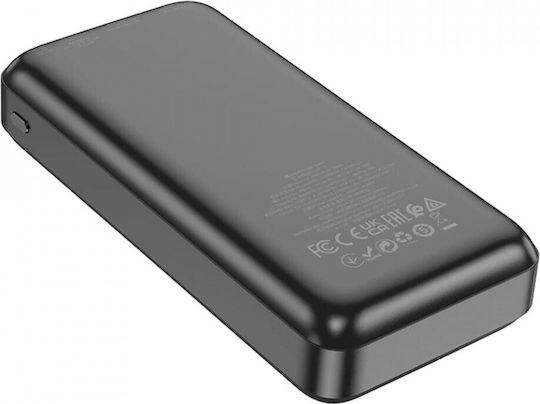 Hoco J101A Astute Power Bank 20000mAh 20W με 2 Θύρες USB-A και Θύρα USB-C Power Delivery / Quick Charge Μαύρο