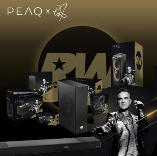 PEAQ PPA 600 Robbie Williams Edition Bluetooth Lautsprecher 60W mit Betriebszeiten bis zu 8 Stunden Schwarze