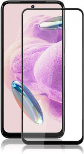 Full Face Tempered Glass Μαύρο (Redmi Note 12 Pro)