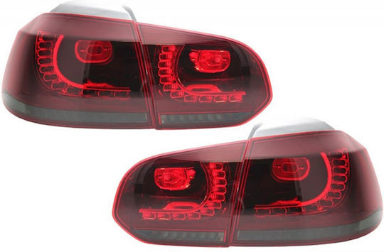 Vland Тъмно Тонирани Задни Светлини LED Volkswagen Golf VI Full Dynamic GTI R20 Look Тъмно Червено/Тъмно Тонирани 08-12 4 Бройки