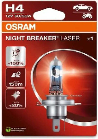 Крушка 12V H4 60/55 W Night Breaker Laser Nextgen +150% Блистер 1 Брой Osram