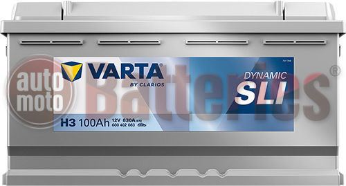 Varta Car Battery with Capacity 100Ah and CCA 830A