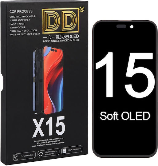 Screen OLED Lcd+touch with Touch Mechanism for iPhone 15 (Black)