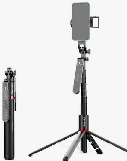 Blavec P-08 Selfie Stick Τρίποδο Κινητού Bluetooth Μαύρο