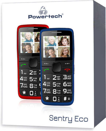 Powertech Sentry Eco Dual-SIM Handy mit Großen Tasten Blau