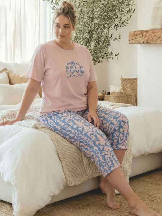Boyraz Summer Women's Pink Powder Pyjama Set