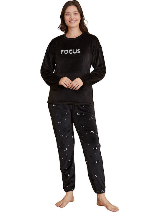 Boyraz Set Pijamale Dama De Iarnă Negru