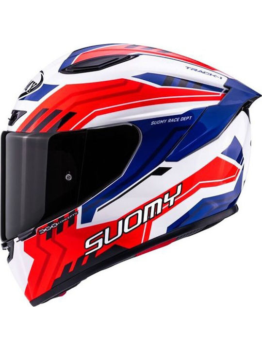 Suomy Track-1 Framework White/Red/Blue Motorcycle Helmet Full Face ECE 22.06 1350gr with Pinlock