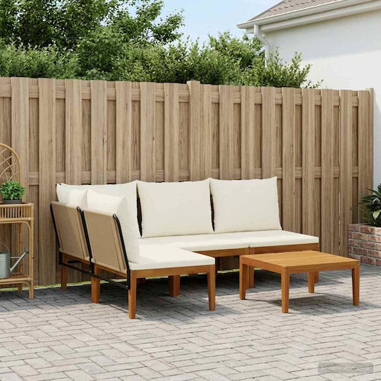 Garten- und Outdoor-Möbelsets Wohnbereich 5 Stück Beige mit Kissen Garten- und Outdoor-Möbelsets Wohnbereich 5 Stück Beige mit Kissen