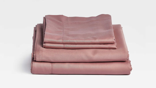 Valeria Home Duvet Cover Set 200x220cm Double With 2 Pillowcases & 1 Bed Sheet Pink