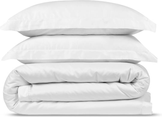 Valeria Home Set Huse Pentru Pilote 220x240cm Superdublu Cu 2 Fețe De Pernă & 1 Cearșaf Alb