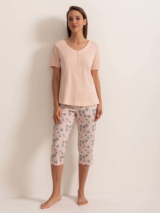 Sofiaman Sofiaman Sommer Baumwollene Damen Schlafanzug Set Rosa