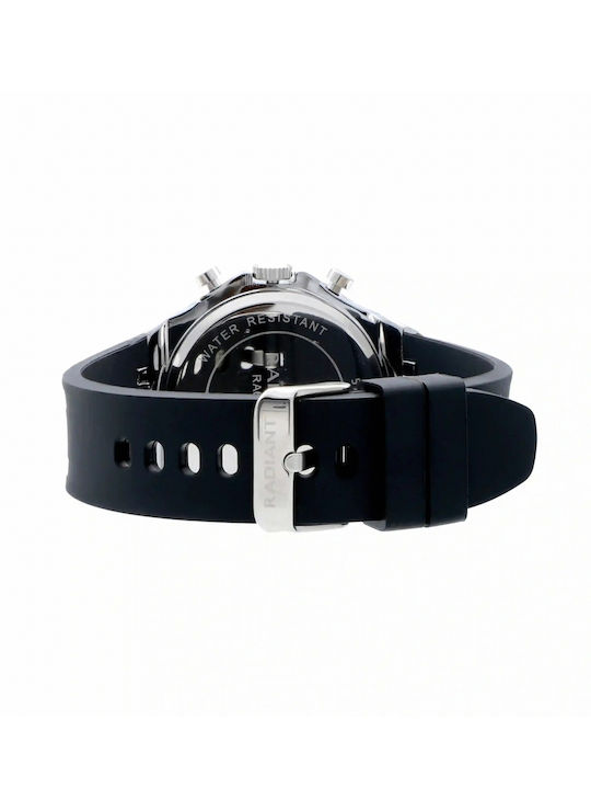 Radiant Herrenuhr 44mm Batterie mit Schwarz Gummi Armband
