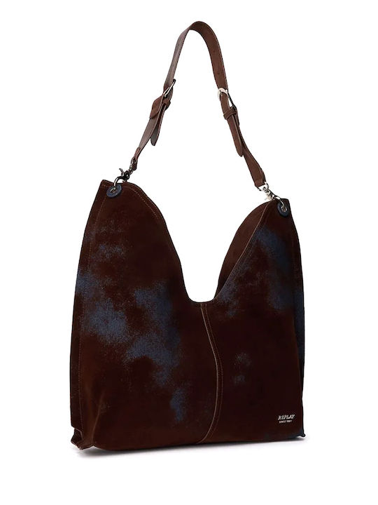 Leather Women's Shopper Bag Suede Brown