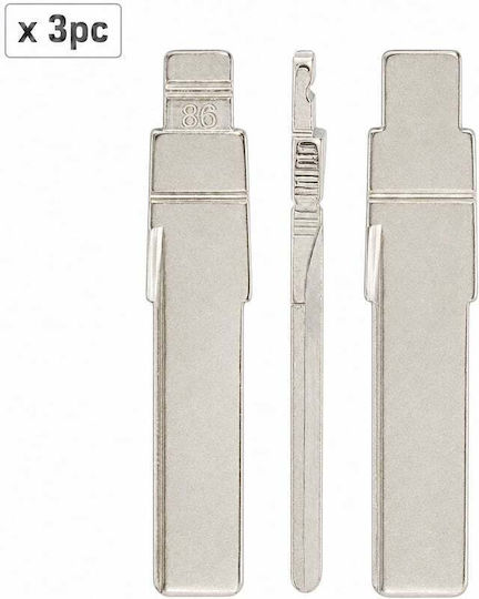Set 3 Auto Key Blades 86# Hu66 Vw Audi Seat Skoda