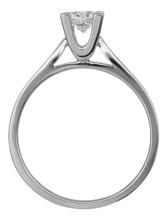 Einzelner Steine Ringe aus Weißgold 18K mit Diamant