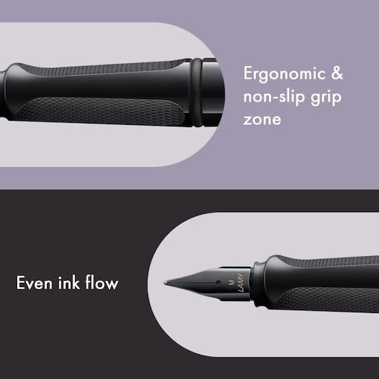 Lamy Safari Fountain Pen Broad Black Plastic with Blue Ink