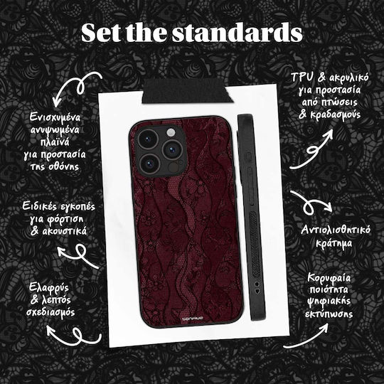 Калъф Sonique Diva Series Xiaomi Poco F7 5g Бордо Дантела